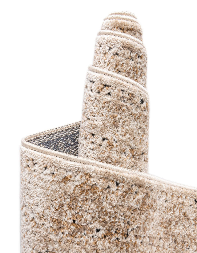 Beige 4' 1 x 4' 1 Chateau Round Area Rug 85% Polypropylene & 15% Chenille With Cotton Backing Traditional Vintage Distressed Carpet for Classical Interior Design Decorating for Sale at Rug Engine