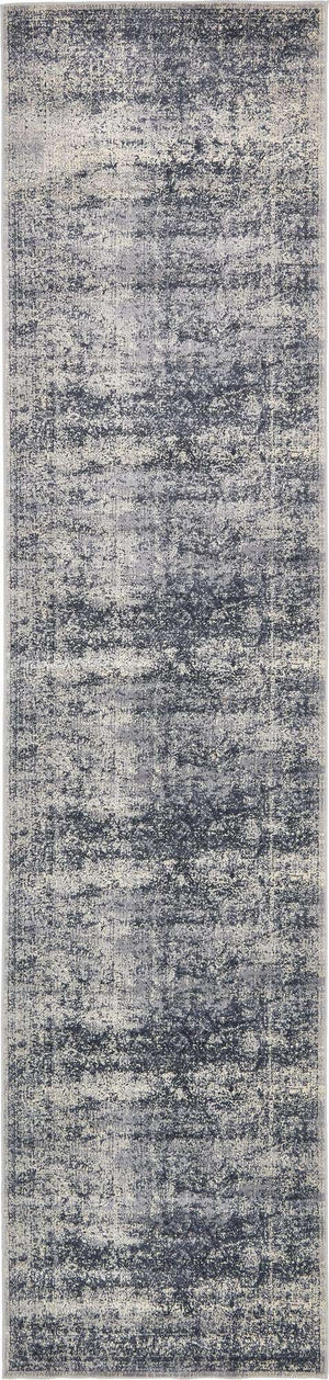 Blue Gray 3' 1 x 13' 1 Chateau Runner Area Rug 85% Polypropylene & 15% Chenille With Cotton Backing Traditional Vintage Distressed Carpet for Classical Interior Design Decorating for Sale at Rug Engine