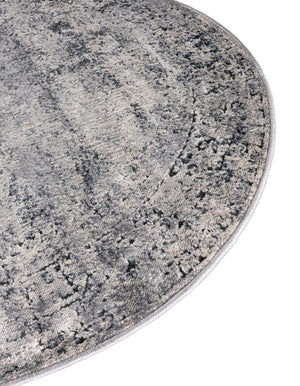 Blue Gray 5' 3 x 5' 3 Chateau Round Area Rug 85% Polypropylene & 15% Chenille With Cotton Backing Traditional Vintage Distressed Carpet for Classical Interior Design Decorating for Sale at Rug Engine
