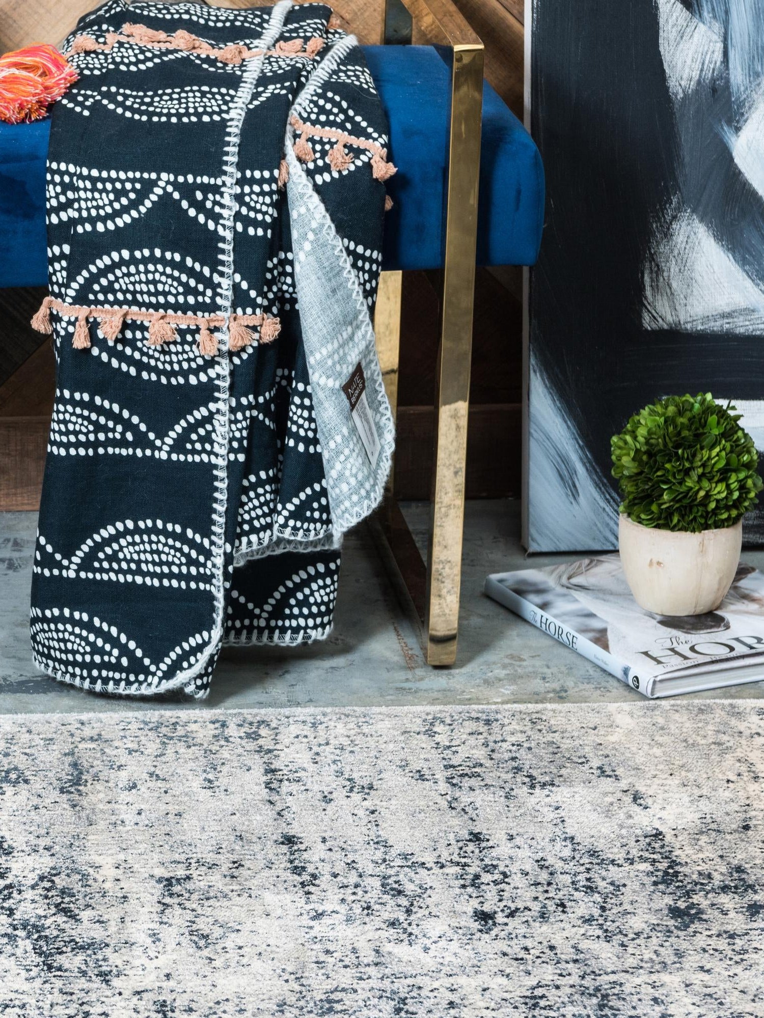 Blue Gray 3' 1 x 13' 1 Chateau Runner Area Rug 85% Polypropylene & 15% Chenille With Cotton Backing Traditional Vintage Distressed Carpet for Classical Interior Design Decorating for Sale at Rug Engine