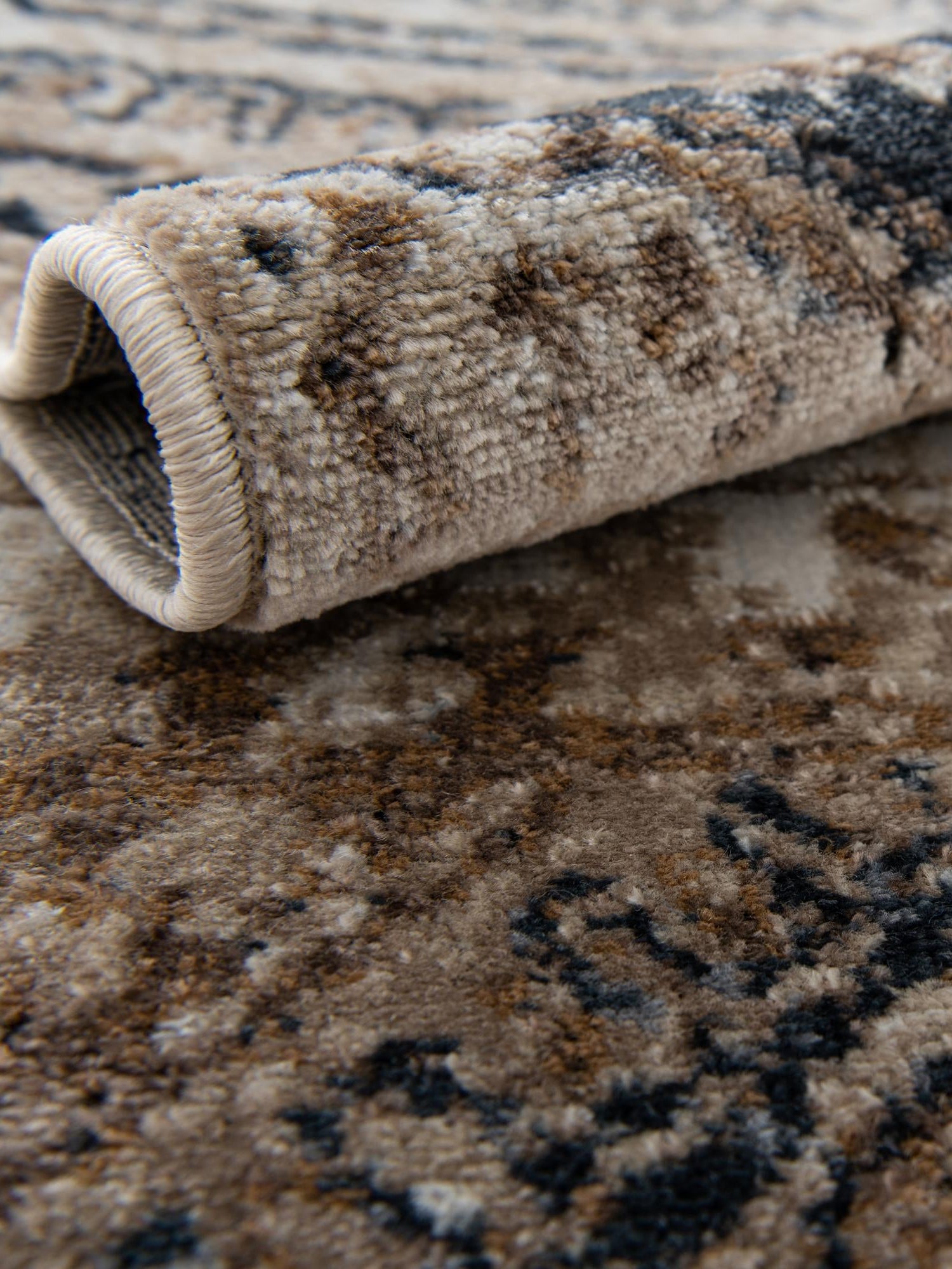 Blue Beige 5' 3 x 8' Chateau Rectangle Area Rug 85% Polypropylene & 15% Chenille With Cotton Backing Traditional Vintage Distressed Carpet for Classical Interior Design Decorating for Sale at Rug Engine