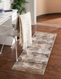 Blue Beige 3' 1 x 13' 1 Chateau Runner Area Rug 85% Polypropylene & 15% Chenille With Cotton Backing Traditional Vintage Distressed Carpet for Classical Interior Design Decorating for Sale at Rug Engine