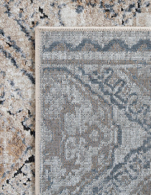 Blue Beige 2' x 6' 9 Chateau Runner Area Rug 85% Polypropylene & 15% Chenille With Cotton Backing Traditional Vintage Distressed Carpet for Classical Interior Design Decorating for Sale at Rug Engine