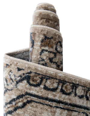 Blue Beige 2' x 6' 9 Chateau Runner Area Rug 85% Polypropylene & 15% Chenille With Cotton Backing Traditional Vintage Distressed Carpet for Classical Interior Design Decorating for Sale at Rug Engine