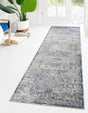 Dark Blue 3' 1 x 13' 1 Chateau Runner Area Rug 85% Polypropylene & 15% Chenille With Cotton Backing Traditional Vintage Distressed Carpet for Classical Interior Design Decorating for Sale at Rug Engine