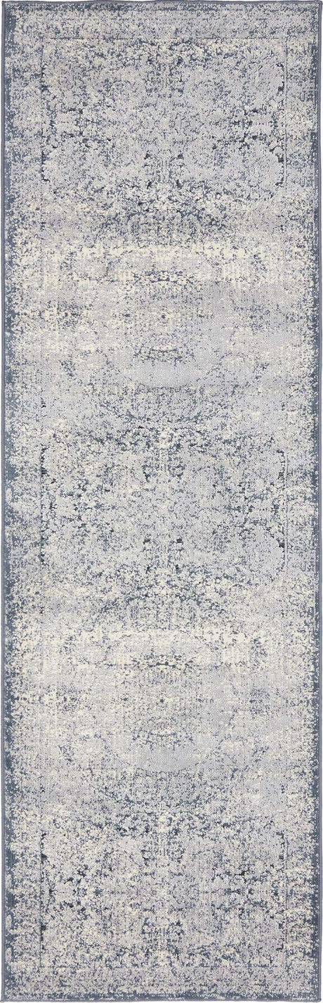 Dark Blue 2' x 6' 9 Chateau Runner Area Rug 85% Polypropylene & 15% Chenille With Cotton Backing Traditional Vintage Distressed Carpet for Classical Interior Design Decorating for Sale at Rug Engine