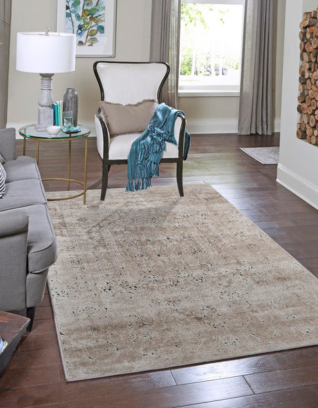 Beige 3' 1 x 5' 3 Chateau Rectangle Area Rug 85% Polypropylene & 15% Chenille With Cotton Backing Traditional Vintage Distressed Carpet for Classical Interior Design Decorating for Sale at Rug Engine