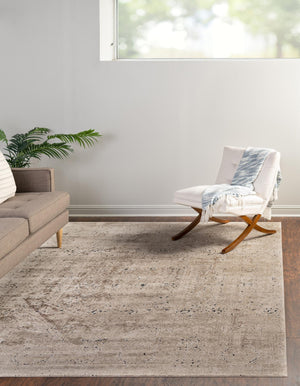 Beige 3' 1 x 5' 3 Chateau Rectangle Area Rug 85% Polypropylene & 15% Chenille With Cotton Backing Traditional Vintage Distressed Carpet for Classical Interior Design Decorating for Sale at Rug Engine