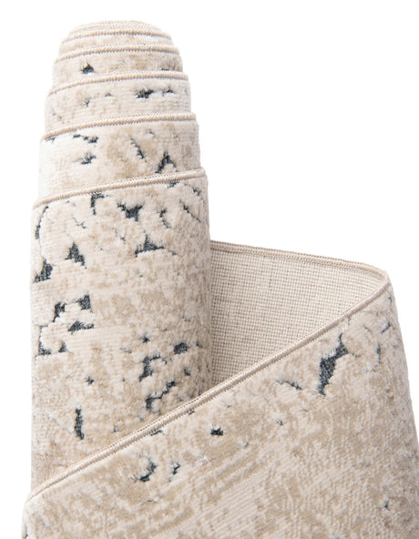 Beige 4' 1 x 6' 1 Chateau Rectangle Area Rug 85% Polypropylene & 15% Chenille With Cotton Backing Traditional Vintage Distressed Carpet for Classical Interior Design Decorating for Sale at Rug Engine