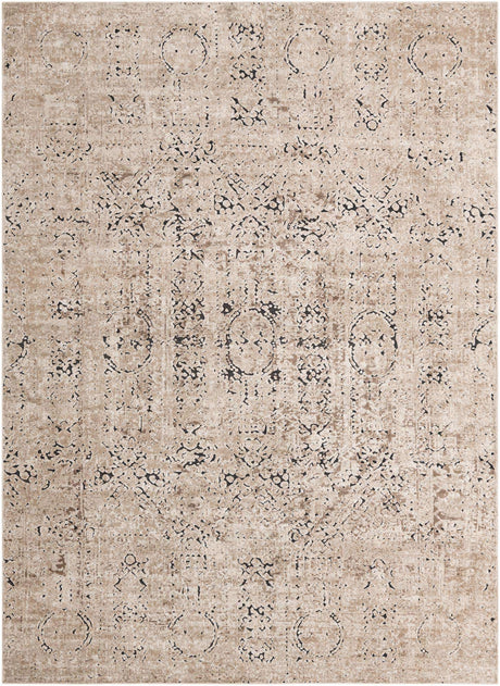 Beige 9' x 12' Chateau Rectangle Area Rug 85% Polypropylene & 15% Chenille With Cotton Backing Traditional Vintage Distressed Carpet for Classical Interior Design Decorating for Sale at Rug Engine