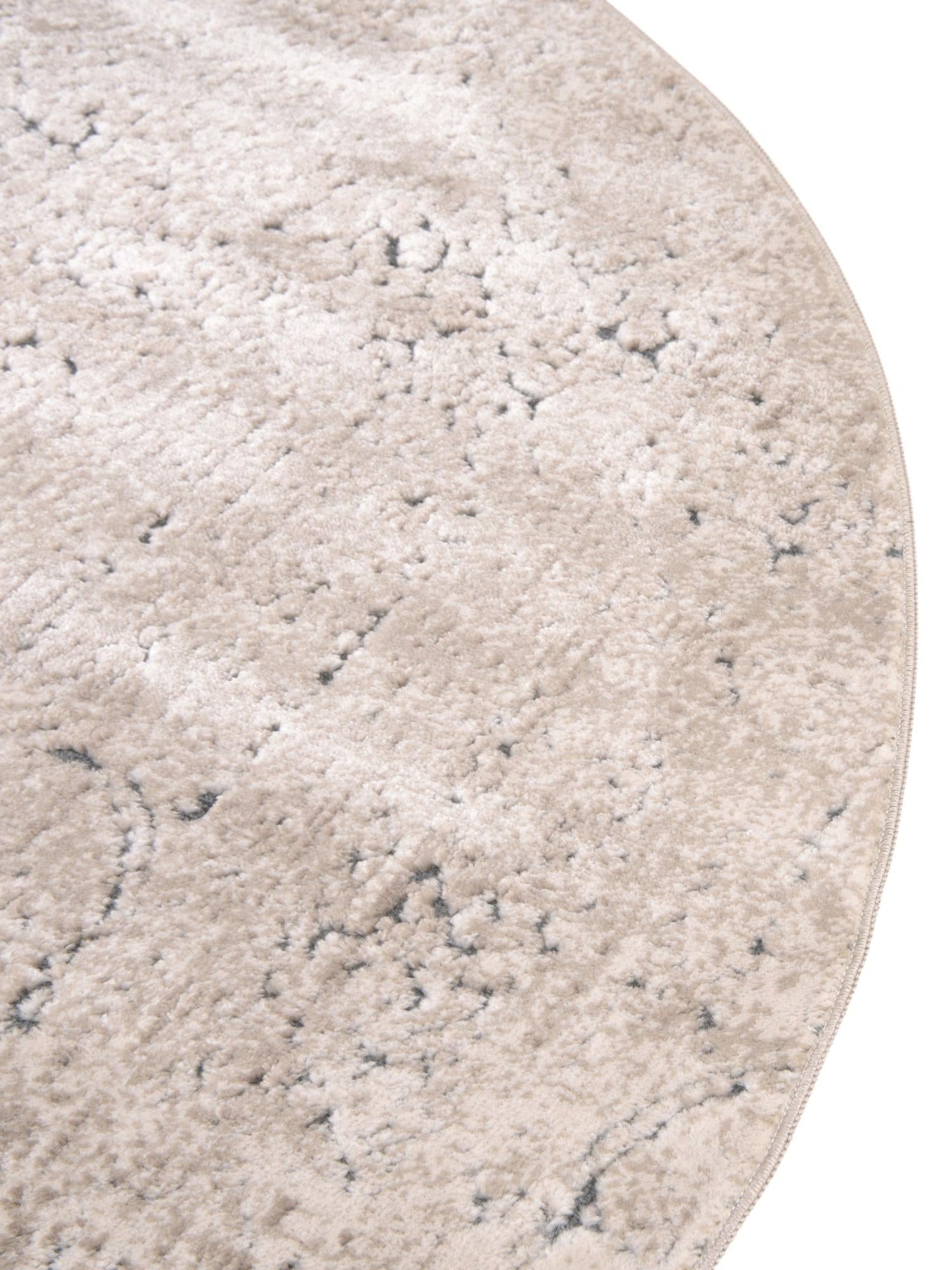 Beige 7' 10 x 7' 10 Chateau Round Area Rug 85% Polypropylene & 15% Chenille With Cotton Backing Traditional Vintage Distressed Carpet for Classical Interior Design Decorating for Sale at Rug Engine