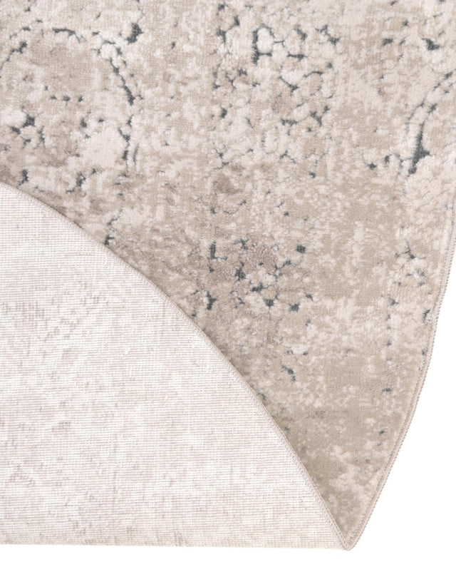 Beige 4' 1 x 4' 1 Chateau Round Area Rug 85% Polypropylene & 15% Chenille With Cotton Backing Traditional Vintage Distressed Carpet for Classical Interior Design Decorating for Sale at Rug Engine