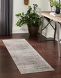 Beige 3' 1 x 13' 1 Chateau Runner Area Rug 85% Polypropylene & 15% Chenille With Cotton Backing Traditional Vintage Distressed Carpet for Classical Interior Design Decorating for Sale at Rug Engine
