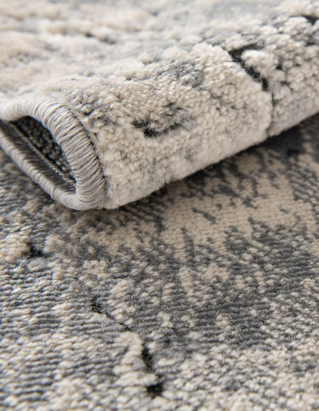 Gray 5' 3 x 5' 3 Chateau Round Area Rug 85% Polypropylene & 15% Chenille With Cotton Backing Traditional Vintage Distressed Carpet for Classical Interior Design Decorating for Sale at Rug Engine