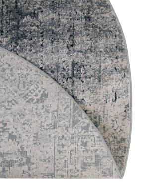 Gray 7' 10 x 7' 10 Chateau Round Area Rug 85% Polypropylene & 15% Chenille With Cotton Backing Traditional Vintage Distressed Carpet for Classical Interior Design Decorating for Sale at Rug Engine