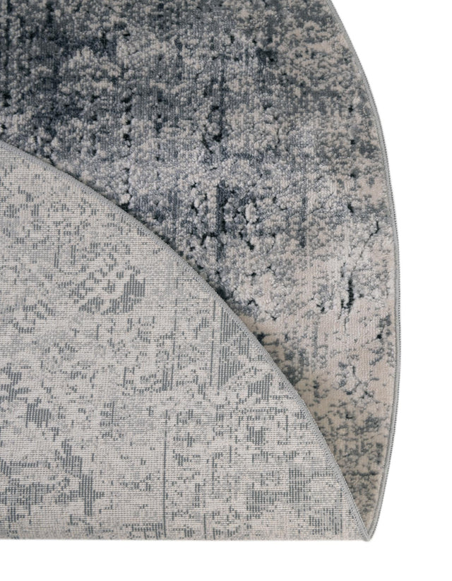Gray 7' 10 x 7' 10 Chateau Round Area Rug 85% Polypropylene & 15% Chenille With Cotton Backing Traditional Vintage Distressed Carpet for Classical Interior Design Decorating for Sale at Rug Engine