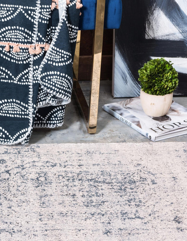Gray 3' 1 x 13' 1 Chateau Runner Area Rug 85% Polypropylene & 15% Chenille With Cotton Backing Traditional Vintage Distressed Carpet for Classical Interior Design Decorating for Sale at Rug Engine