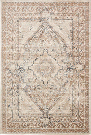 Beige 10' x 14' 5 Chateau Rectangle Area Rug 85% Polypropylene & 15% Chenille With Cotton Backing Traditional Vintage Distressed Carpet for Classical Interior Design Decorating for Sale at Rug Engine