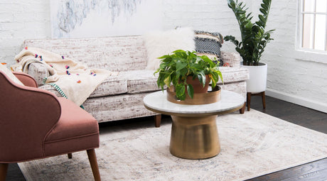 Beige 4' 1 x 6' 1 Chateau Rectangle Area Rug 85% Polypropylene & 15% Chenille With Cotton Backing Traditional Vintage Distressed Carpet for Classical Interior Design Decorating for Sale at Rug Engine