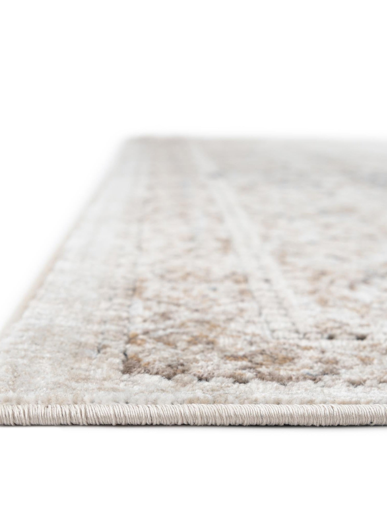 Beige 4' 1 x 6' 1 Chateau Rectangle Area Rug 85% Polypropylene & 15% Chenille With Cotton Backing Traditional Vintage Distressed Carpet for Classical Interior Design Decorating for Sale at Rug Engine