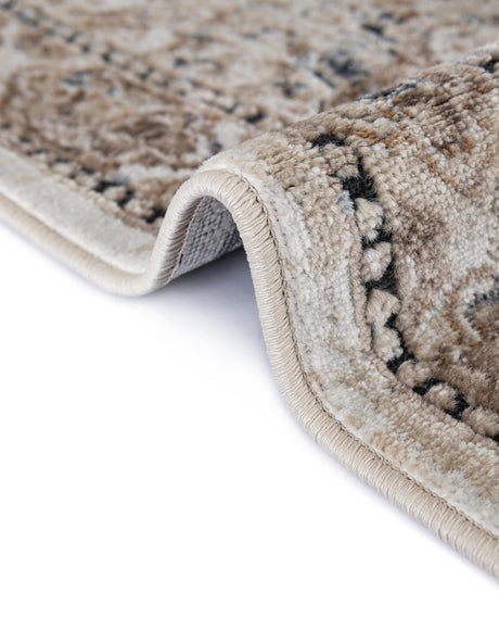 Beige 3' 1 x 13' 1 Chateau Runner Area Rug 85% Polypropylene & 15% Chenille With Cotton Backing Traditional Vintage Distressed Carpet for Classical Interior Design Decorating for Sale at Rug Engine