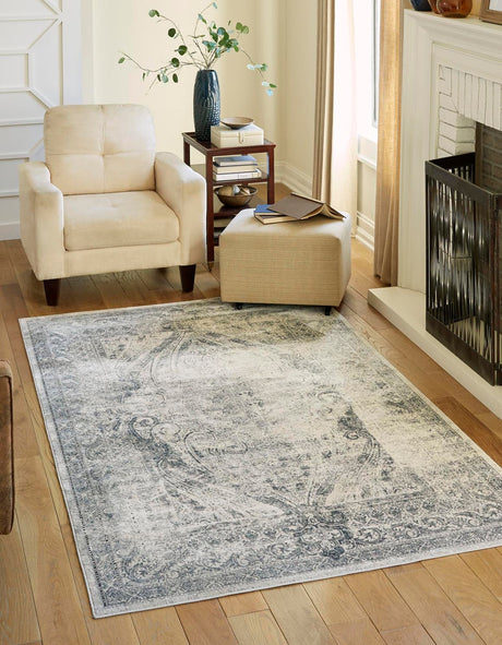 Dark Blue 10' x 14' 5 Chateau Rectangle Area Rug 85% Polypropylene & 15% Chenille With Cotton Backing Traditional Vintage Distressed Carpet for Classical Interior Design Decorating for Sale at Rug Engine