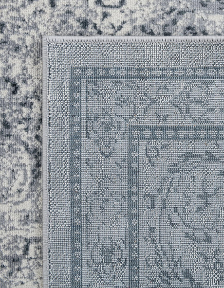 Dark Blue 9' x 12' Chateau Rectangle Area Rug 85% Polypropylene & 15% Chenille With Cotton Backing Traditional Vintage Distressed Carpet for Classical Interior Design Decorating for Sale at Rug Engine