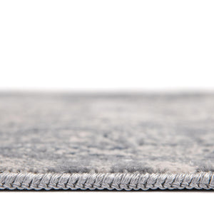 Dark Blue 6' 1 x 9' Chateau Rectangle Area Rug 85% Polypropylene & 15% Chenille With Cotton Backing Traditional Vintage Distressed Carpet for Classical Interior Design Decorating for Sale at Rug Engine