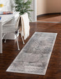 Dark Blue 3' 1 x 13' 1 Chateau Runner Area Rug 85% Polypropylene & 15% Chenille With Cotton Backing Traditional Vintage Distressed Carpet for Classical Interior Design Decorating for Sale at Rug Engine