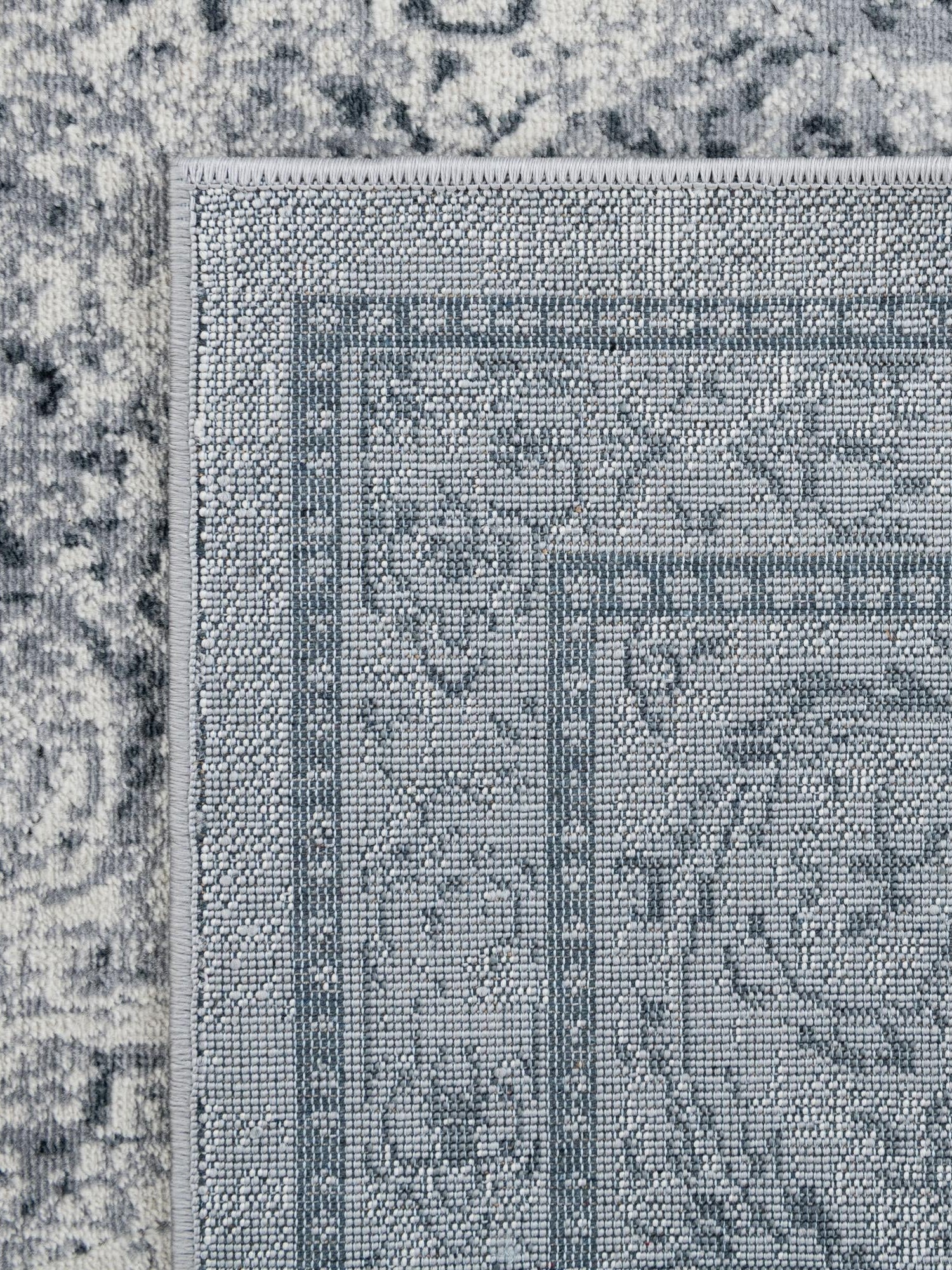 Dark Blue 3' 1 x 13' 1 Chateau Runner Area Rug 85% Polypropylene & 15% Chenille With Cotton Backing Traditional Vintage Distressed Carpet for Classical Interior Design Decorating for Sale at Rug Engine