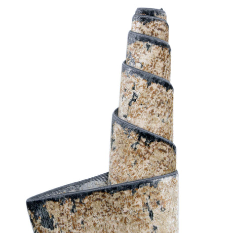 Cream 4' 1 x 6' 1 Chateau Rectangle Area Rug 85% Polypropylene & 15% Chenille With Cotton Backing Traditional Vintage Distressed Carpet for Classical Interior Design Decorating for Sale at Rug Engine