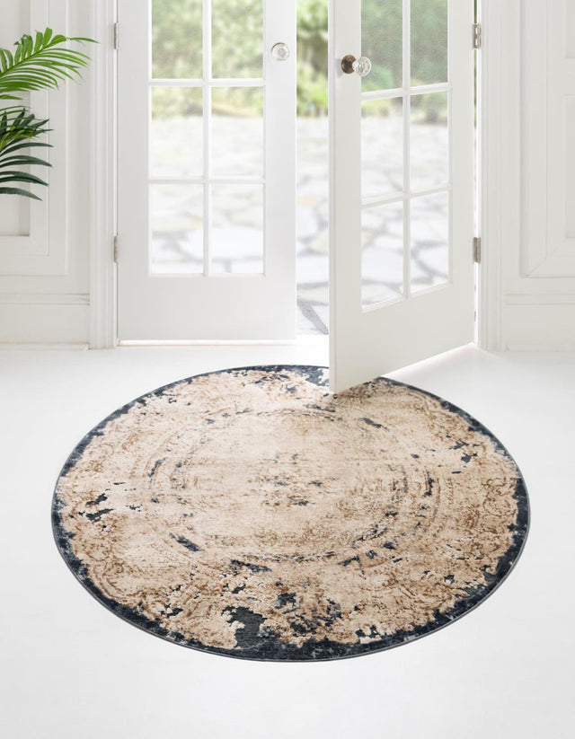 Cream 8' x 8' Chateau Round Rug
