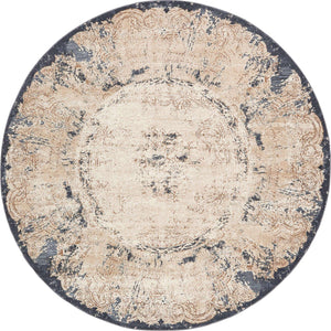 Cream 8' x 8' Chateau Round Rug