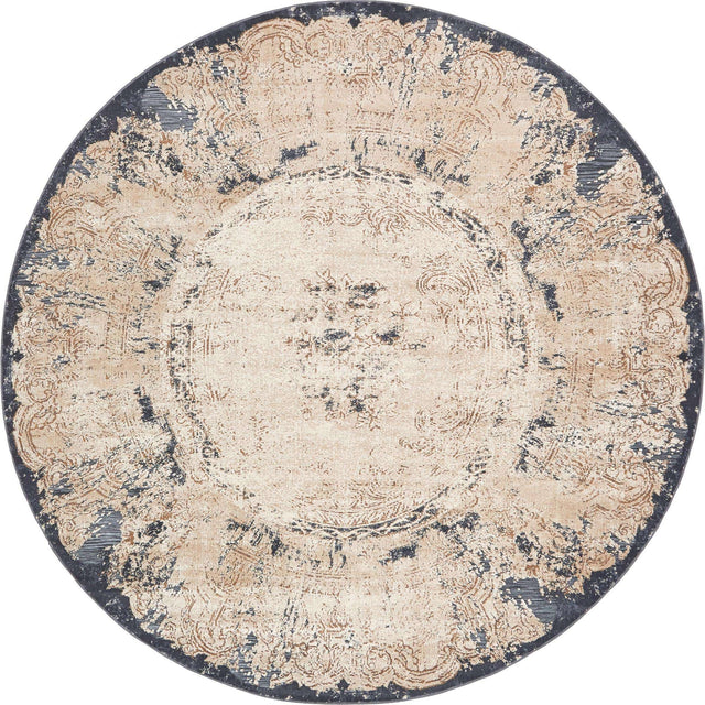 Cream 8' x 8' Chateau Round Rug