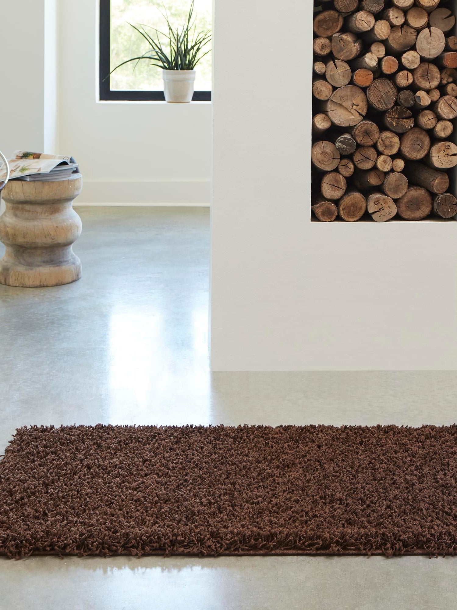 Chocolate Brown 2' 7 x 16' 5 Solid Shag Runner Area Rug Thick Soft Touch Fluffy & Plush Shaggy Pile Durable Minimalist Carpet for Classic Interior Design for Sale at Rug Engine