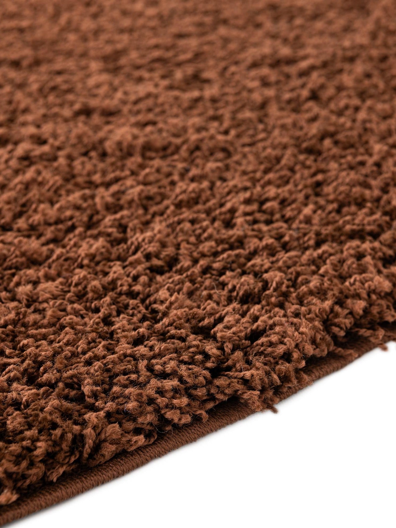 Chocolate Brown 4' 1 x 4' 1 Solid Shag Round Area Rug Thick Soft Touch Fluffy & Plush Shaggy Pile