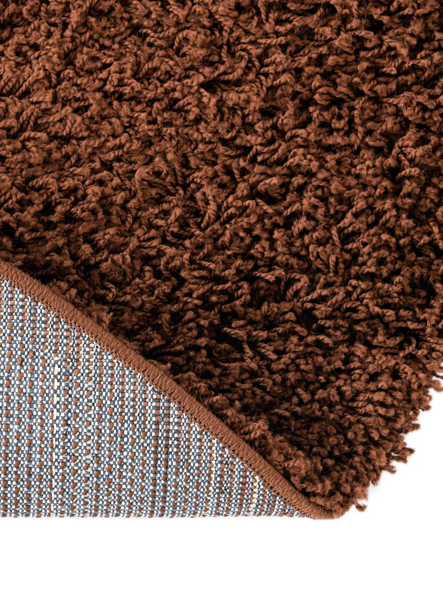 Chocolate Brown 4' 1 x 4' 1 Solid Shag Round Area Rug Thick Soft Touch Fluffy & Plush Shaggy Pile