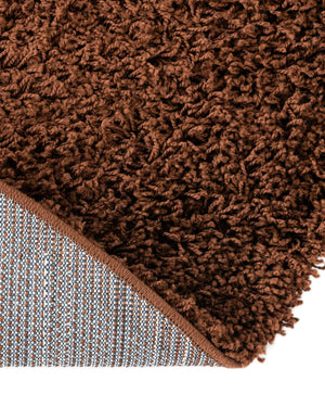 Chocolate Brown 5' 3 x 5' 3 Solid Shag Round Area Rug Thick Soft Touch Fluffy & Plush Shaggy Pile