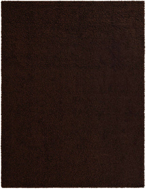 Chocolate Brown 10' x 13' 1 Solid Shag Rectangle Rug
