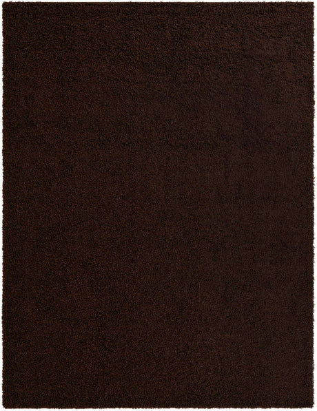 Chocolate Brown 10' x 13' 1 Solid Shag Rectangle Area Rug Thick Soft Touch Fluffy & Plush Shaggy Pile