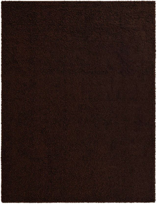 Chocolate Brown 10' x 13' 1 Solid Shag Rectangle Rug