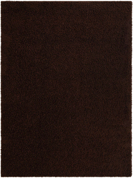 Chocolate Brown 9' x 12' Solid Shag Rectangle Area Rug Thick Soft Touch Fluffy & Plush Shaggy Pile