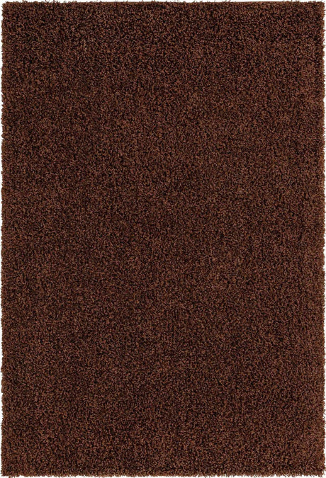 Chocolate Brown 4' 1 x 6' 1 Solid Shag Rectangle Area Rug Thick Soft Touch Fluffy & Plush Shaggy Pile