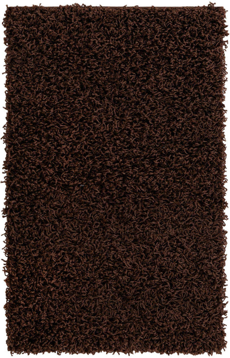 Chocolate Brown 2' x 3' 1 Solid Shag Rectangle Area Rug Thick Soft Touch Fluffy & Plush Shaggy Pile