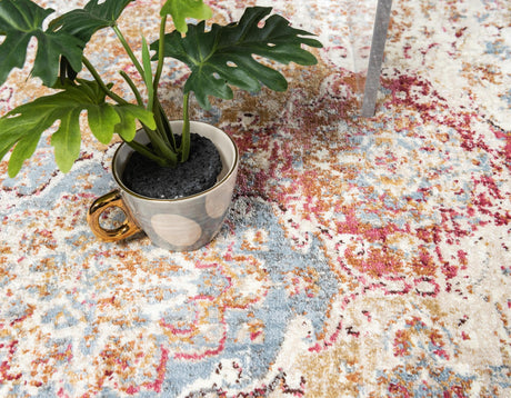 Beige 8' x 8' Augustus Round Area Rug 70% Polypropylene & 30% Polyester With Cotton Backing Easy Clean Home Decor Carpet for Sale at Rug Engine
