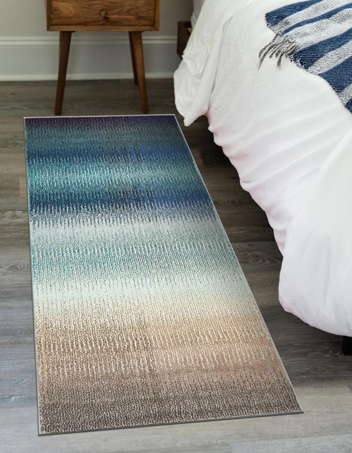 Blue 2' 7 x 10' Estrella Runner Area Rug 100% Polypropylene Non-Shedding Stain Resistant Carpet Colorful Modern Abstract Design Easy Clean for Home Decor for Sale at Rug Engine