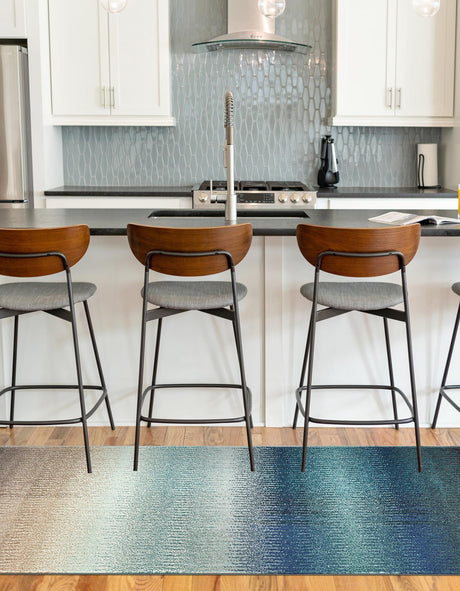 Blue 2' 2 x 6' 7 Estrella Runner Area Rug 100% Polypropylene Non-Shedding Stain Resistant Carpet Colorful Modern Abstract Design Easy Clean for Home Decor for Sale at Rug Engine