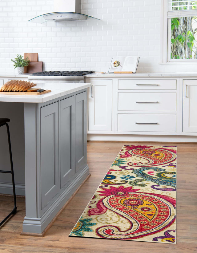 Cream 3' x 10' Estrella Runner Rug