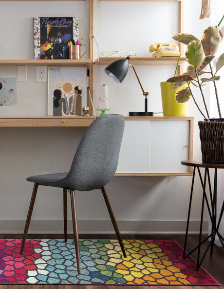 Multicolor 2' 2 x 6' 9 Estrella Runner Area Rug 100% Polypropylene Non-Shedding Stain Resistant Carpet Colorful Modern Abstract Design Easy Clean for Home Decor for Sale at Rug Engine