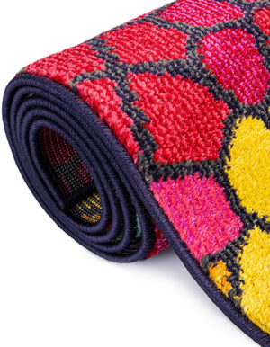 Multicolor 2' 7 x 10' Estrella Runner Area Rug 100% Polypropylene Non-Shedding Stain Resistant Carpet Colorful Modern Abstract Design Easy Clean for Home Decor for Sale at Rug Engine